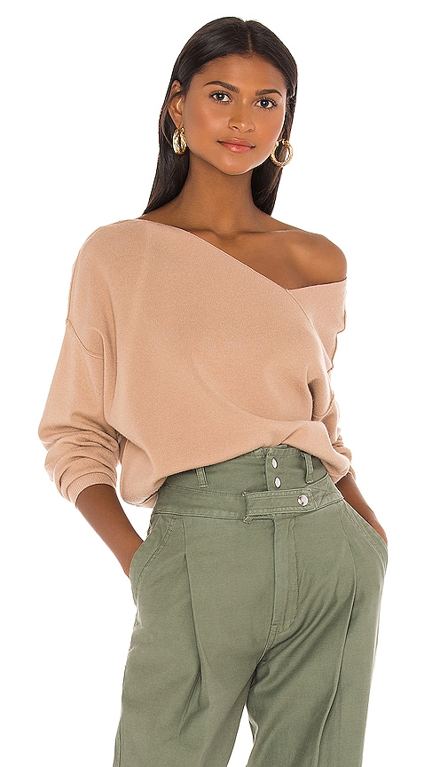 Line & Dot Favorite Off Shoulder Sweater in Taupe | REVOLVE