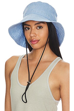 Ganni Fisherman Bucket Hat in Baby Blue | REVOLVE