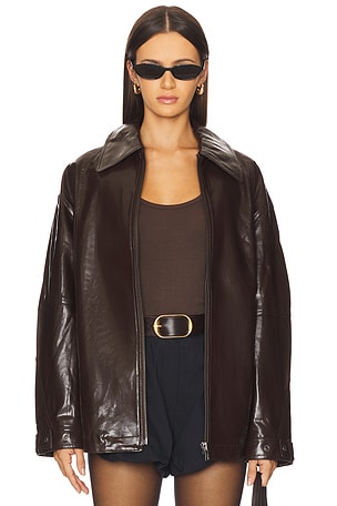 LAMARQUE Theia Jacket in Dark Brown | REVOLVE
