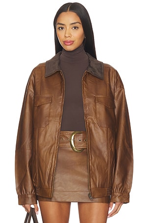 LAMARQUE Theia Jacket in Dark Brown | REVOLVE