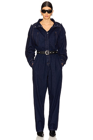 Ronny Kobo Nailah Jumpsuit in Dark Wash Blue | REVOLVE