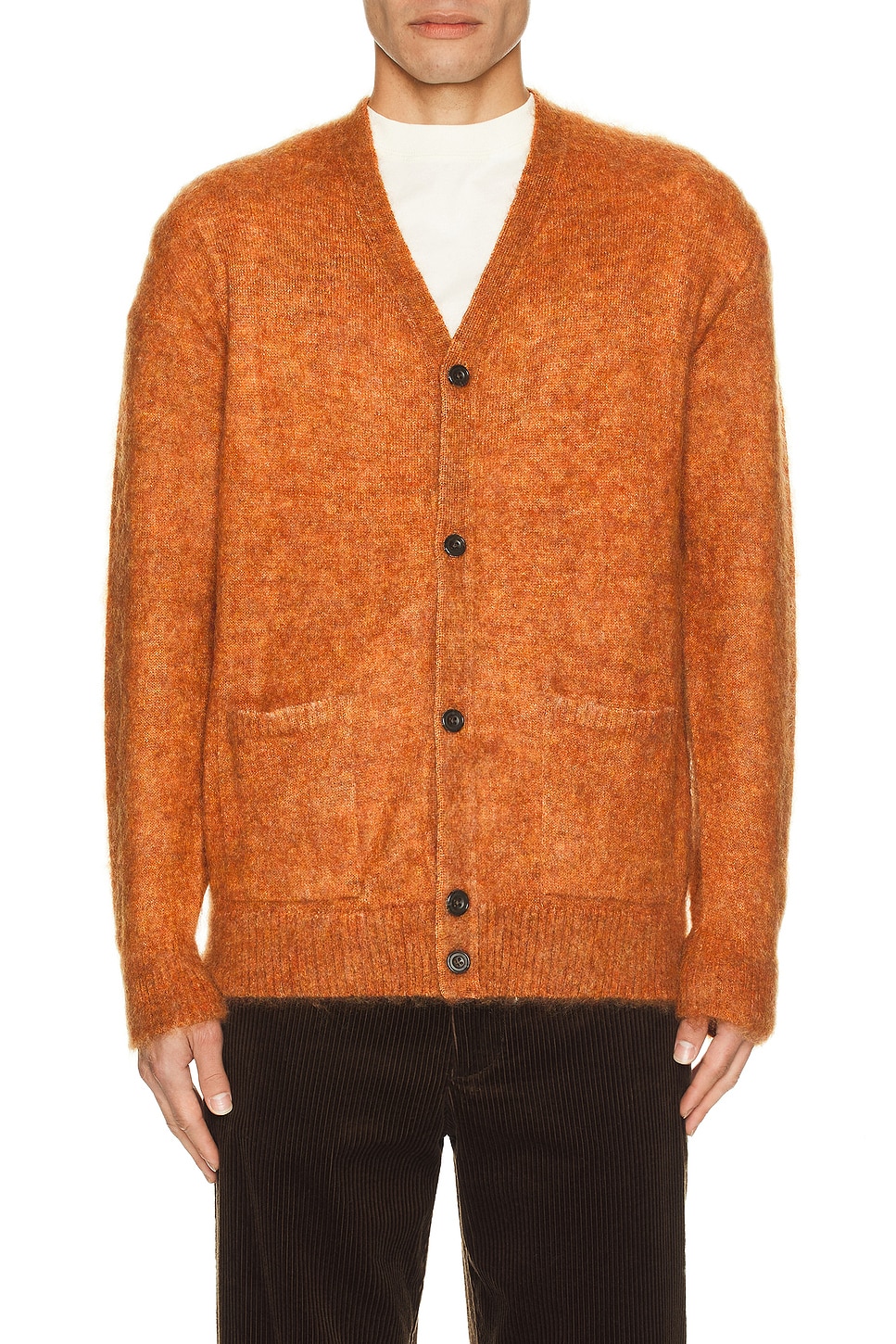 Beams Plus Cardigan Stretch Mohair in Orange | REVOLVE