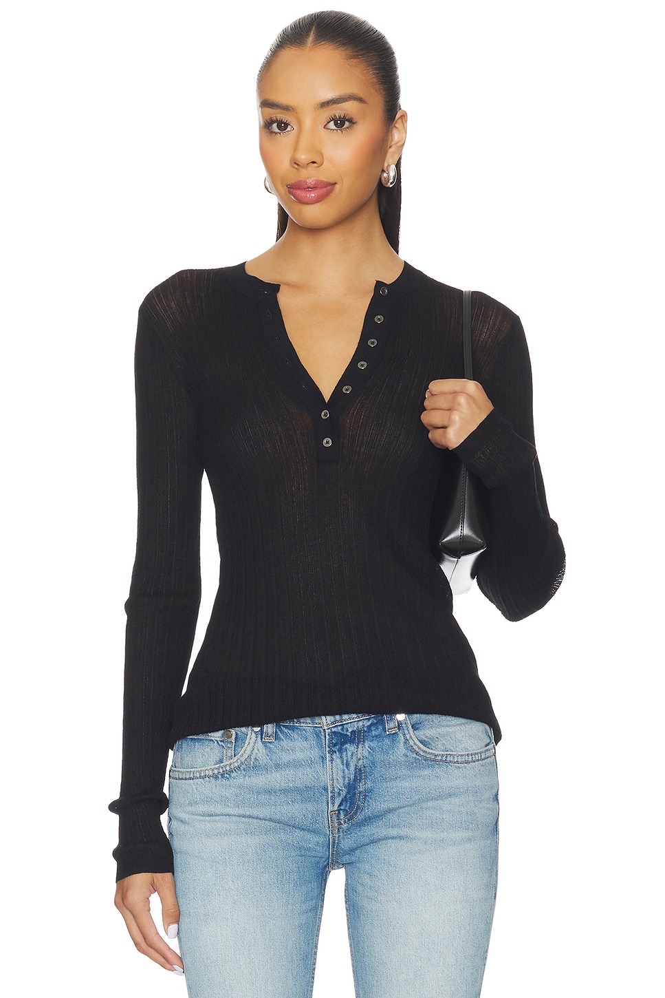 Skims - Sheer Knit Long Sleeve Henley | Plush