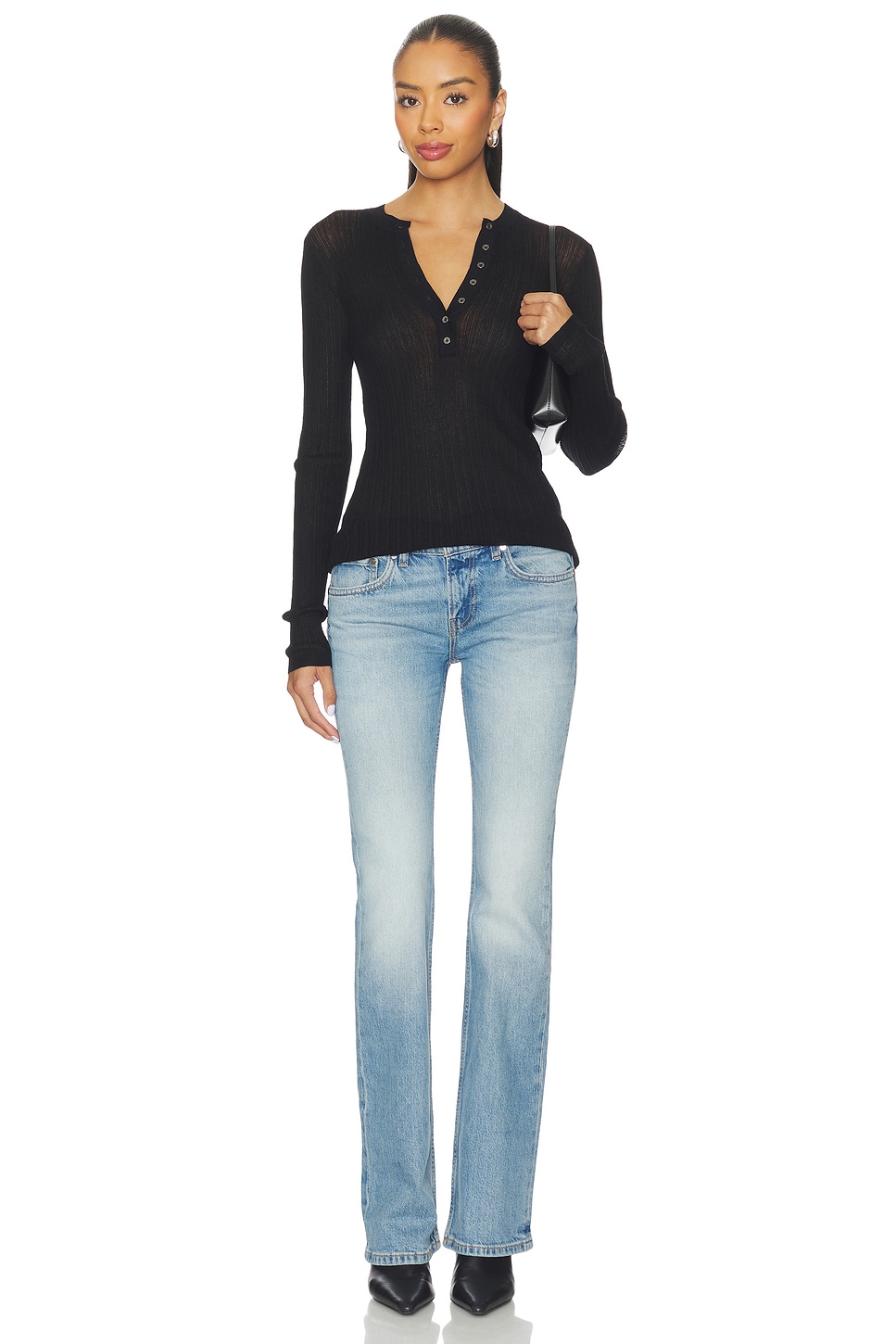 Skims - Sheer Knit Long Sleeve Henley | Plush