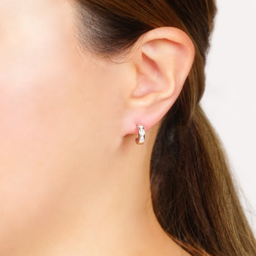 金属アレルギー対応 】 クリスタルガラス ハーフフープ セラミック