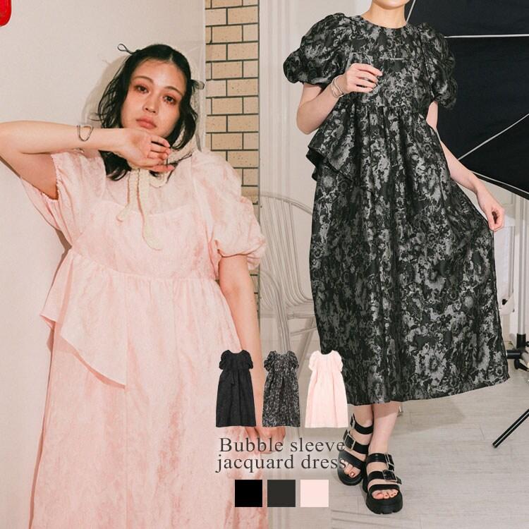 ANDRESD 【ANDRESD】bubble sleeve jacquard dress : マルイ(丸井