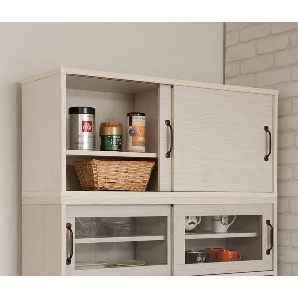 キッチンボード 上置き カップボード 食器棚 キッチン収納 幅90cm 北欧