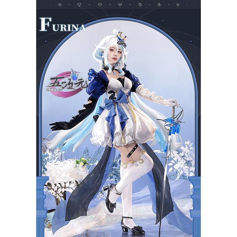 三分妄想 原神 コスプレ フリーナ 水色アリス 同人衣装 ※ウィッグ 追加