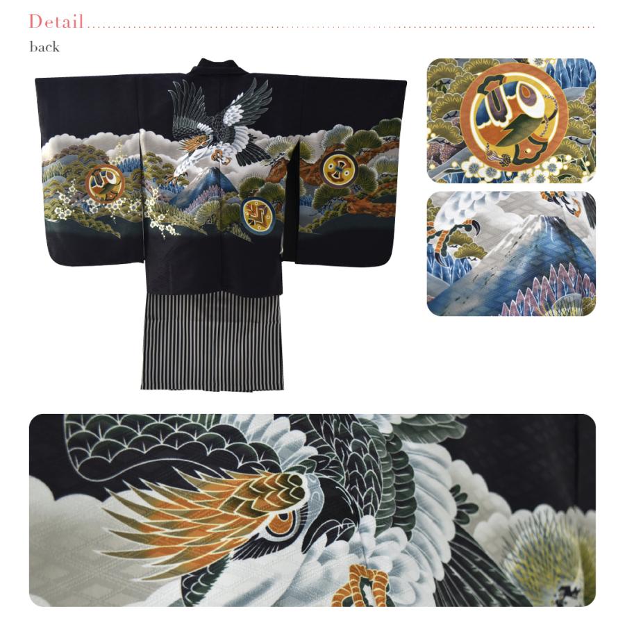 なごみや 七五三 着物 男の子 5歳 袷用 アンサンブル10点セット 鷹に