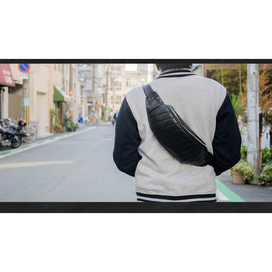 ボディバッグ メンズ 本革 レザー 斜め掛けバッグ シュリンクレザー