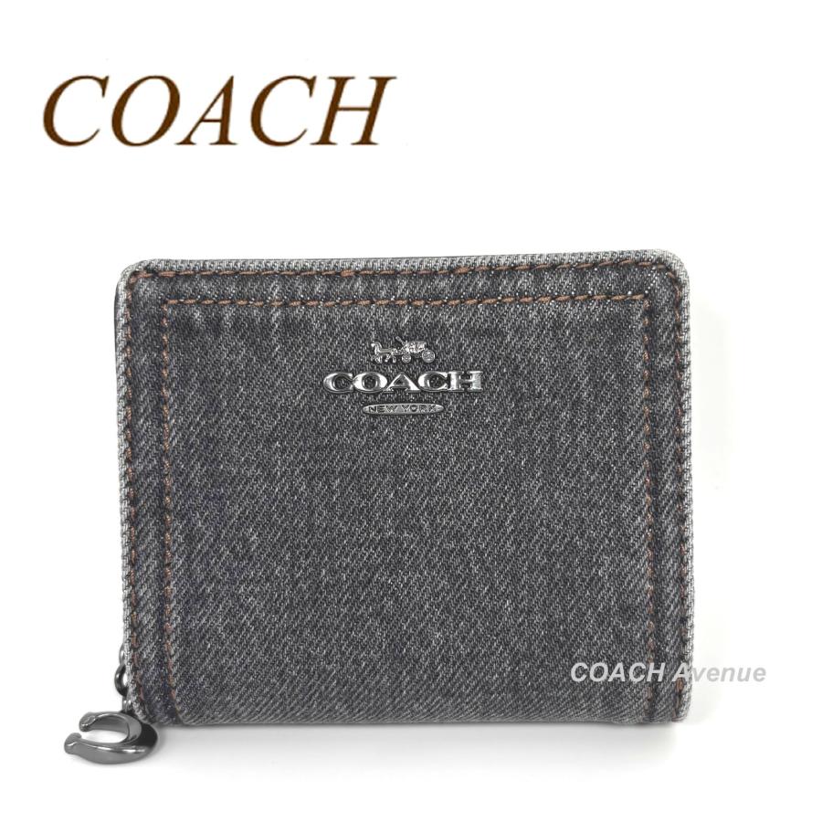 COACH（コーチ） ブラックデニム COACH CAP07 スナップ ウォレット