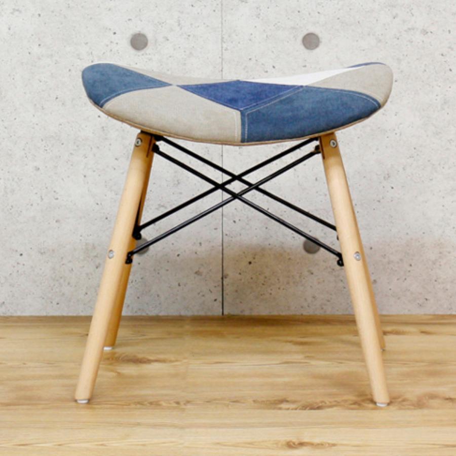 スツール 高さ45cm パッチワーク 木製 （ チェア イス 椅子 チェアー
