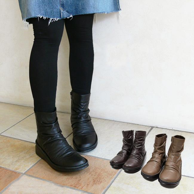 インコルジェ 本革 日本製 コンフォート ブーツ レディース ショート