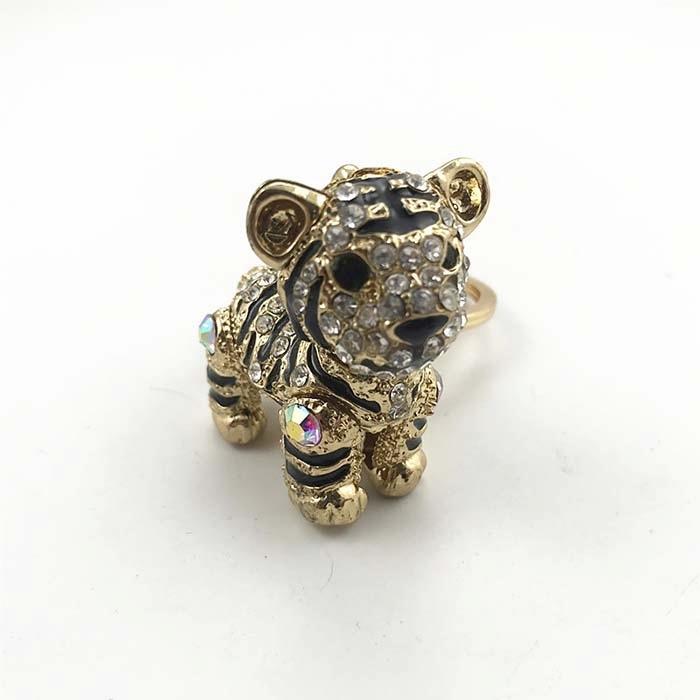 キラキラ全3色】タイガーモチーフ トラ 虎 キーホルダー アニマル