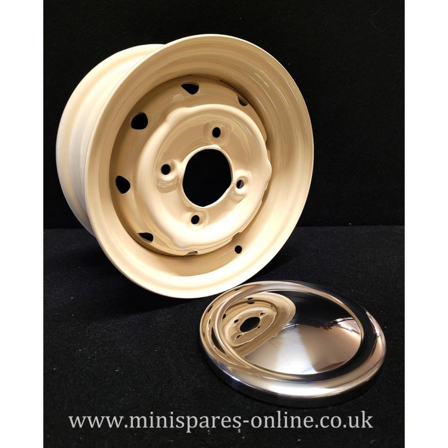 ローバーミニ スチールホイール ホワイト 4.5J-10インチ キャップ付き