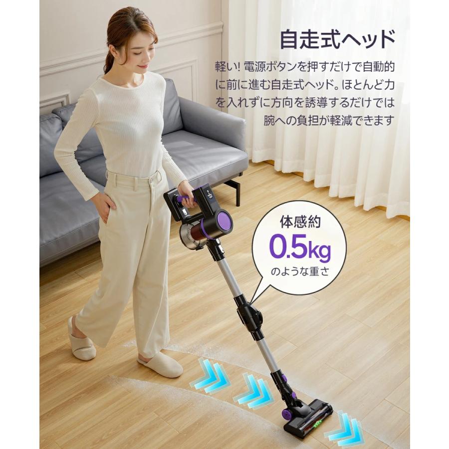Joyhouse 掃除機 コードレス 75kPa吸引力 自立式 自走式 曲がるパイプ