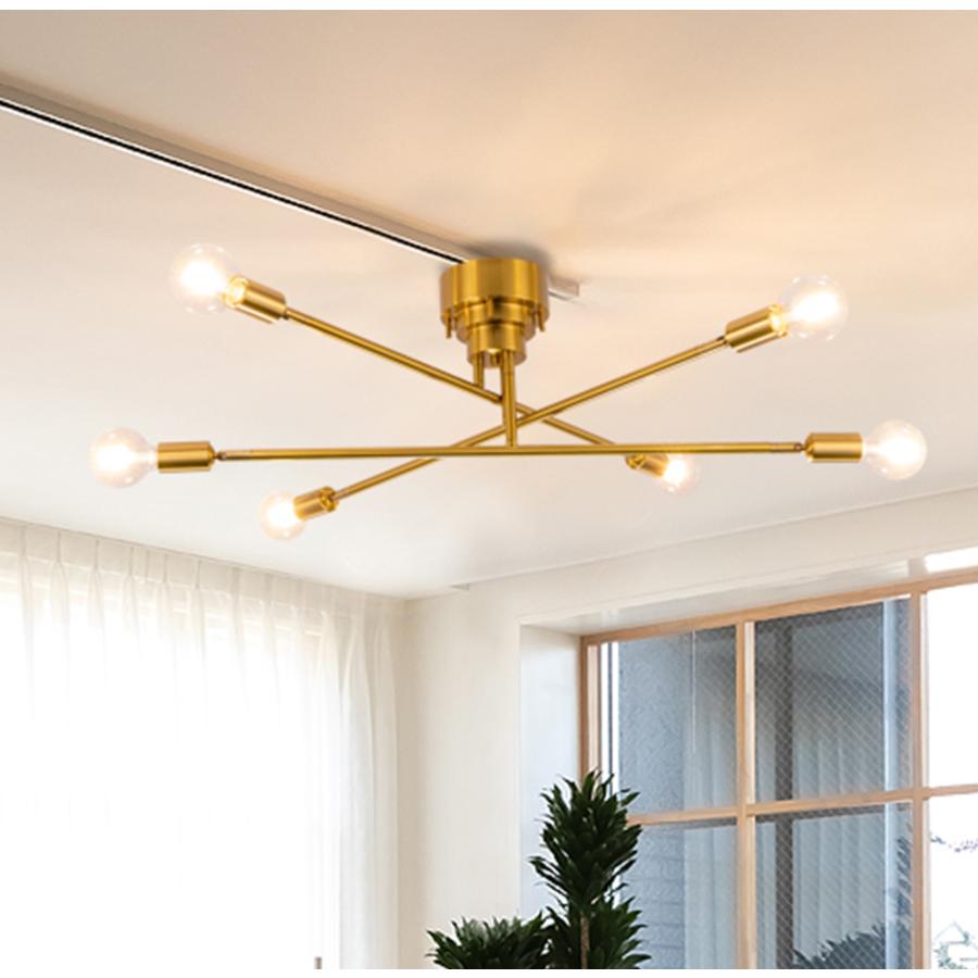 シーリングライト おしゃれ 6灯 真鍮 LED スポットライト 天井照明