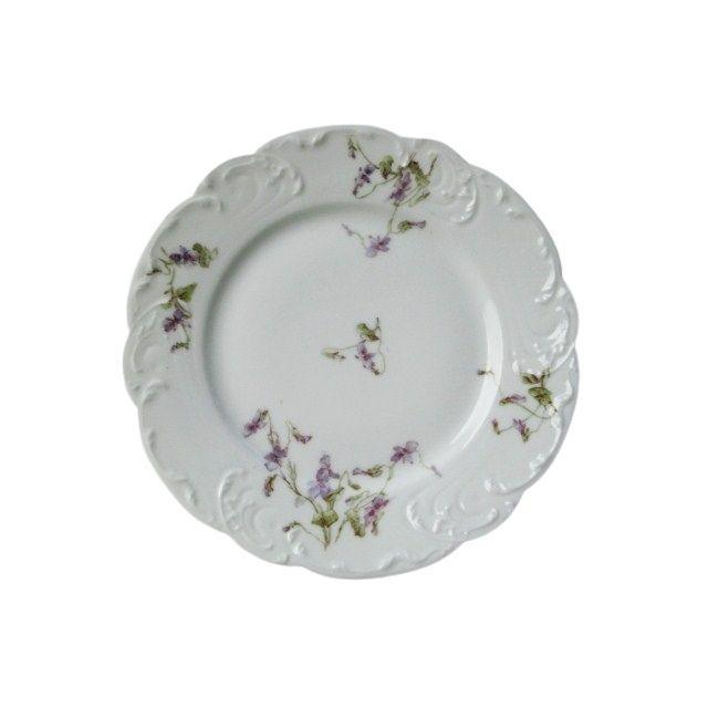 アビランド プレート スミレ C フランス アンティーク リモージュ