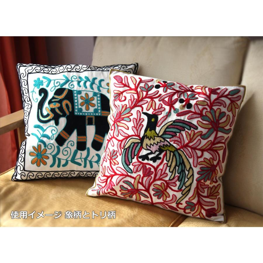 北欧風デザイン刺繍クッションカバー45×45 象 : Cs Select シーズ