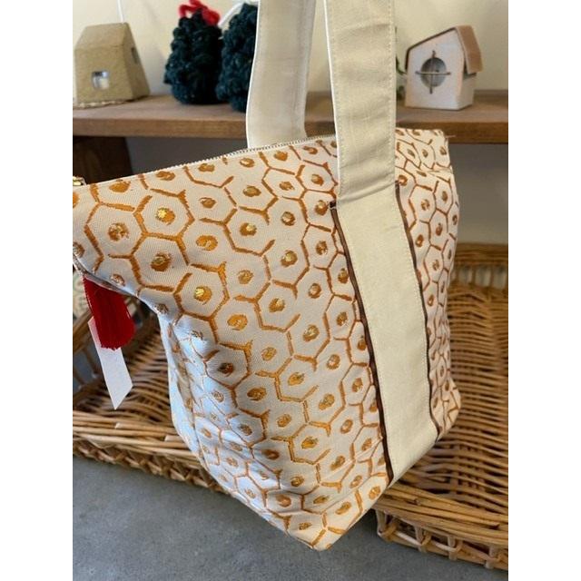 ハンドメイド◇着物・帯リメイクワンハンドルバッグ クリーム : Crea