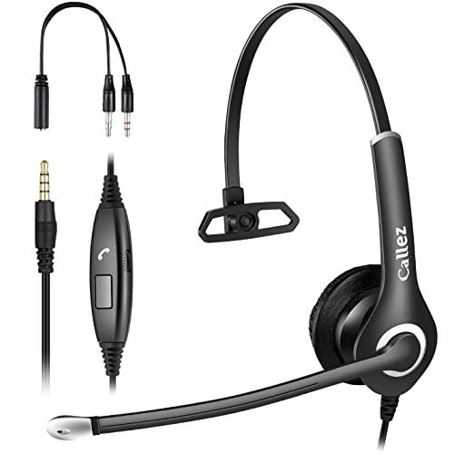 Callez ヘッドセットPC用 3.5mm接続 片耳 ノイズキャンセリングマイク