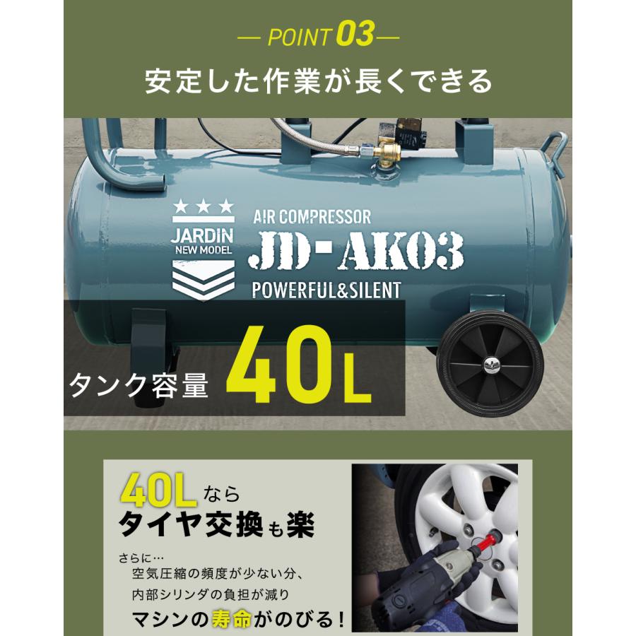 ☆期間限定価格 3/11まで☆ エアーコンプレッサー 吐出口2個 40L 車