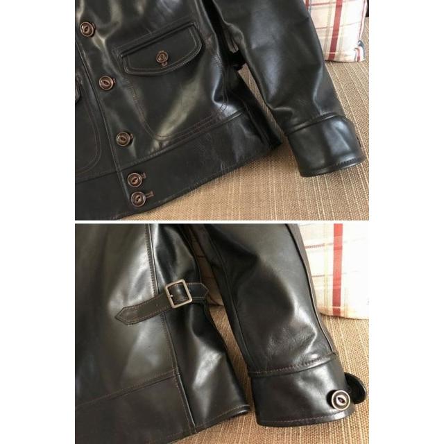 本革 革ジャン ホースハイド 馬革 メンズ/レザージャケット ブラック