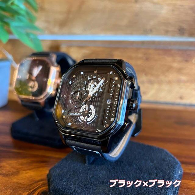 スタート＆ストップスクエアウォッチ 全3色 ファッション アクセサリー