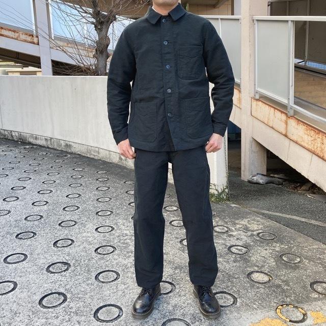 フランスタイプ モールスキンワークジャケット ブラック : 輸入雑貨屋