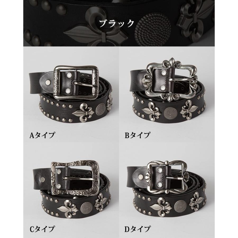 スタッズベルト 選べる9種 ベルト メンズ 本革 ハード系 ロック リリィ