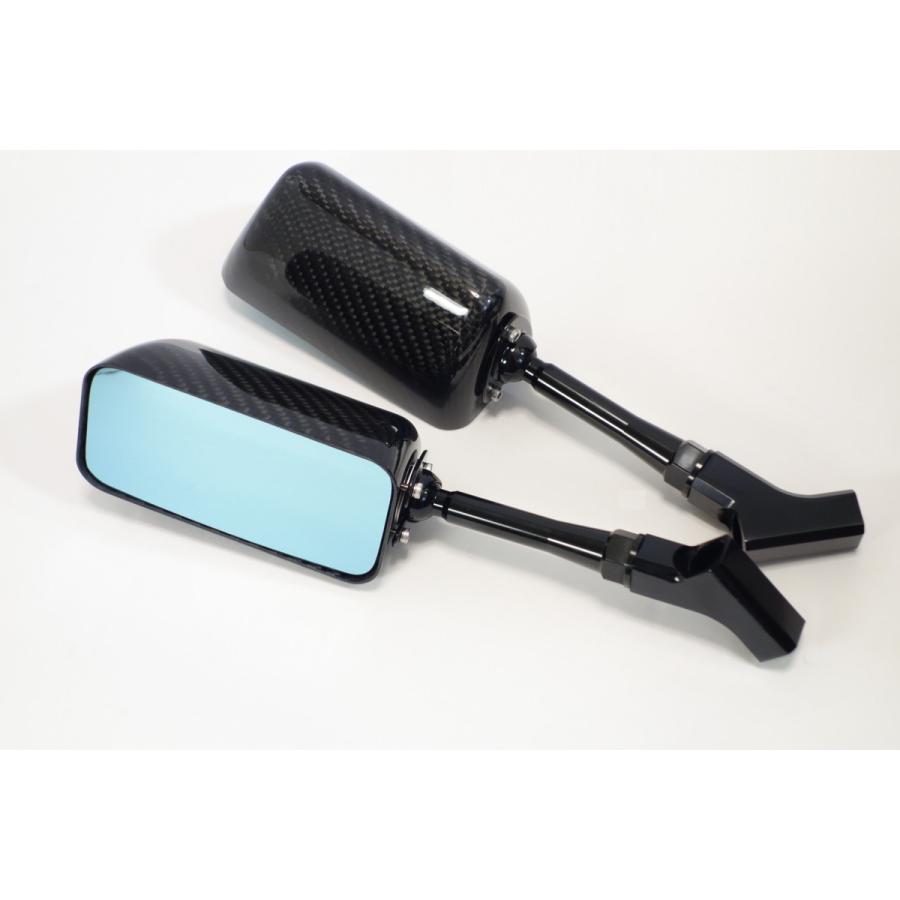 SIMOTA正規品】カーボンバックミラー 【100mm・ブルーレンズ】 正ネジ