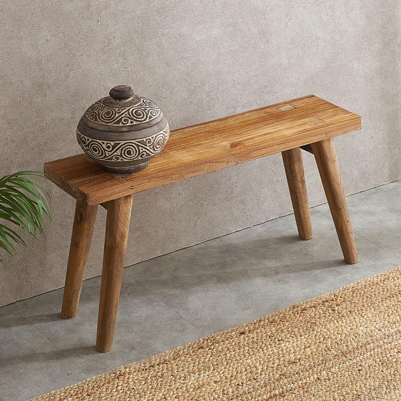 ベンチ ウッド 古材 チーク 椅子 チェア いす イス ダイニング 長椅子