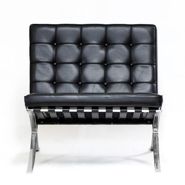 ミース・ファン・デル・ローエ バルセロナチェア 本革張り デラックス