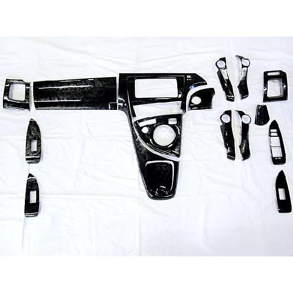 互換品】プリウス 30系 / 3Dインテリアパネル 19Pセット/ (黒木目