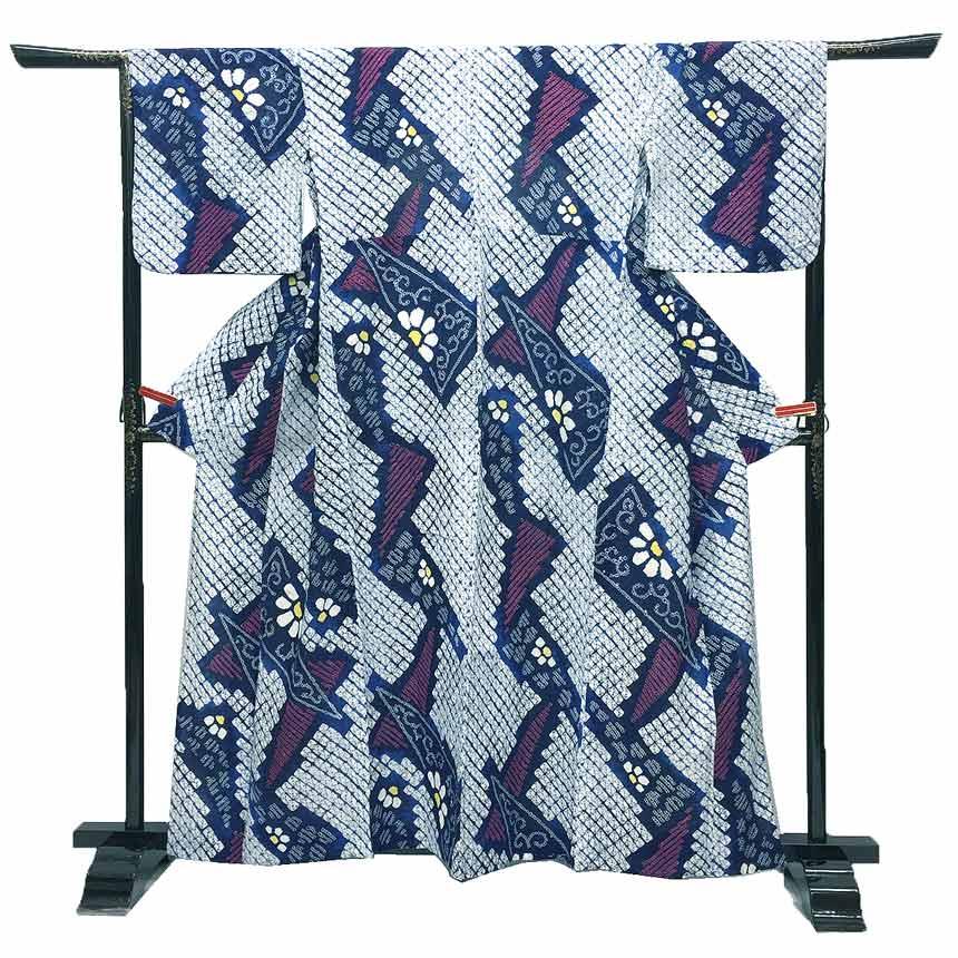 セール 京やI496 本絞り 高級絞りの浴衣 有松絞り 有松鳴海絞 愛知県絞