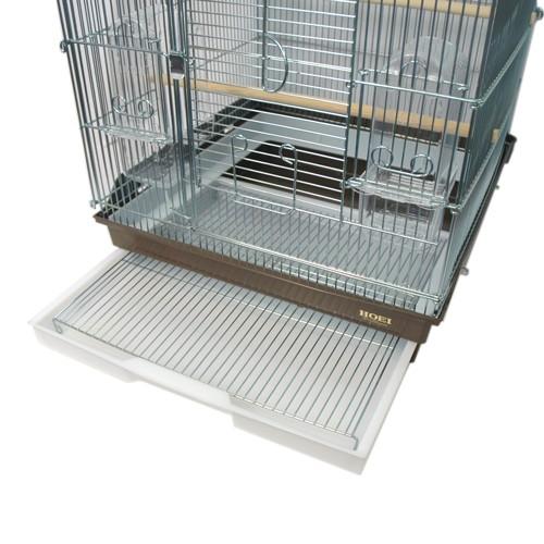 HOEI 鳥かご ケージ HOEI 465インコ手のり 底カラー ホワイト (組立
