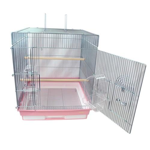 HOEI 鳥かご ケージ HOEI 465インコ 底カラー ホワイト : アクアペット