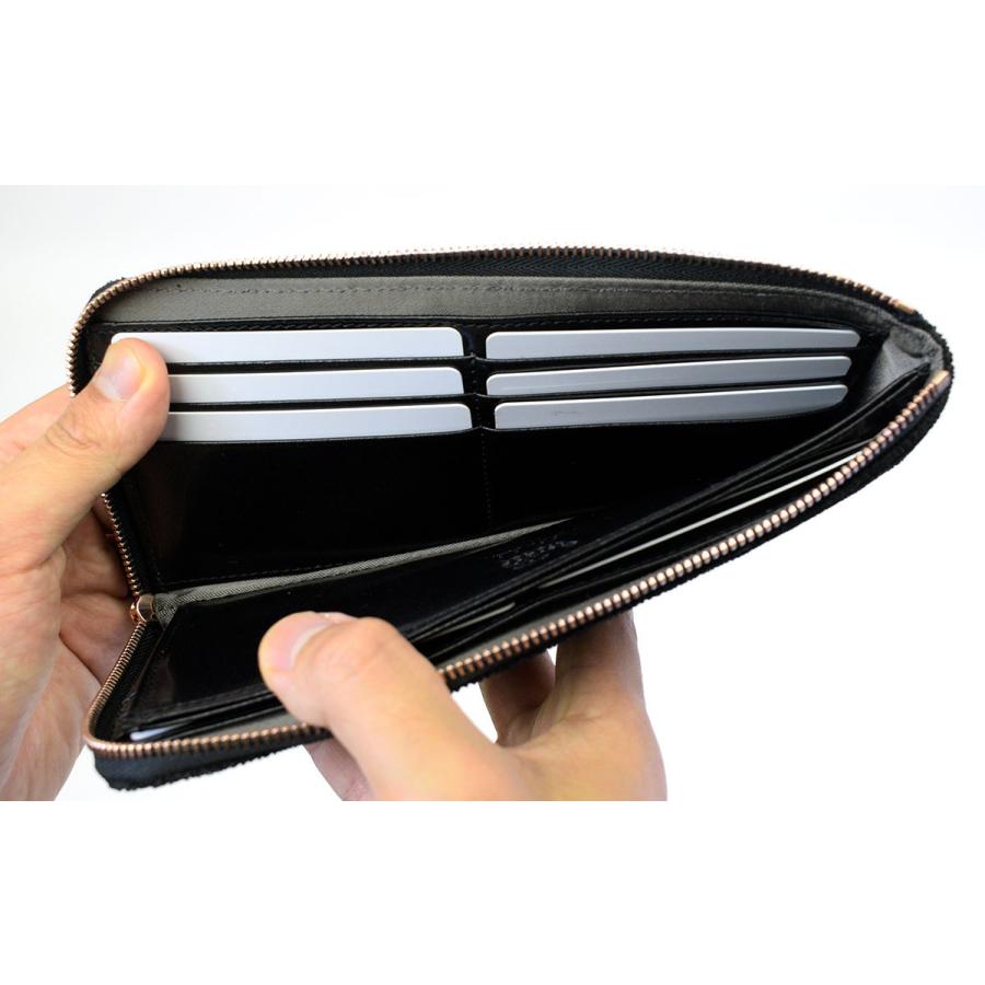 エレファントレザー 象革 長財布 L字ファスナー 薄型 ZOO ズー メンズ