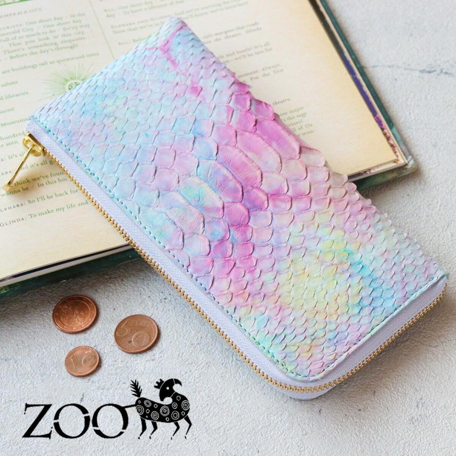 ZOO ズー 篭染め 蛇革 ダイヤモンドパイソン L字ファスナー長財布 zlw