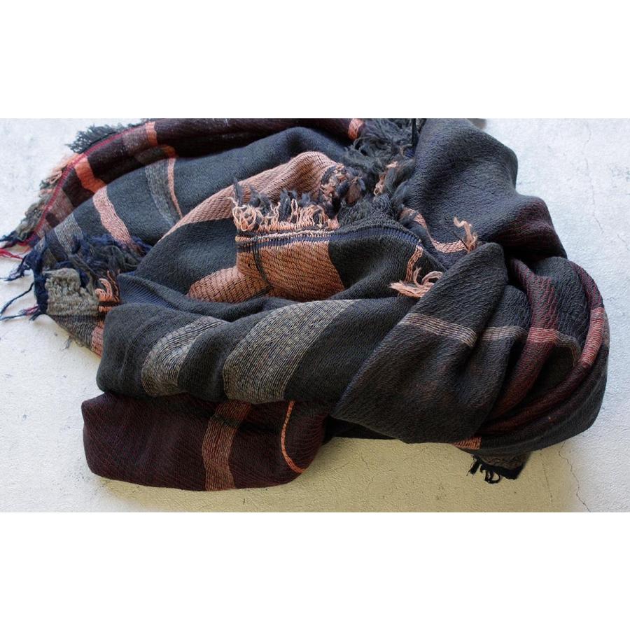 tamaki niime 播州織 ウールコットンショールL roots shawl BIG 110