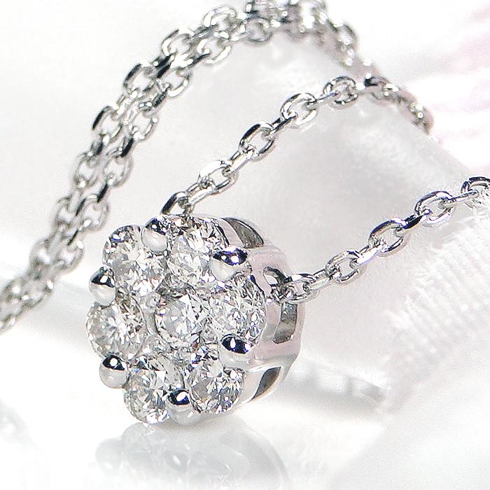 pt900 プラチナ ダイヤモンド ダイヤ ネックレス ペンダント 花