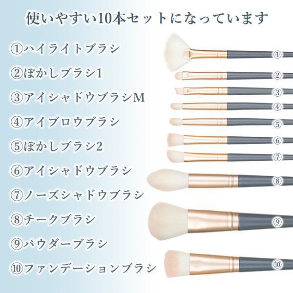 メイクブラシセット 10本 ケース付き アイシャドウブラシ 化粧ブラシ