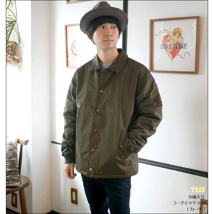 メンズセレクト 中綿入り コーチジャケット ( カーキ )-G- 防寒