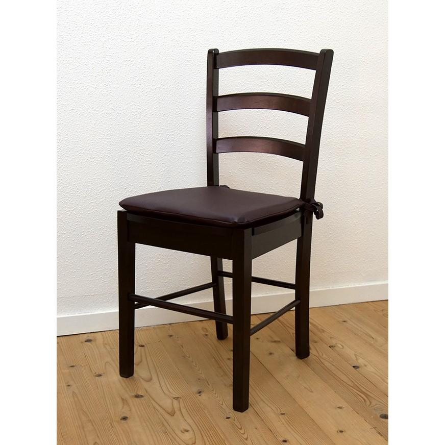 業務用 座面高45cm 木製 ダイニングチェア カプチーノ こげ茶色 シート