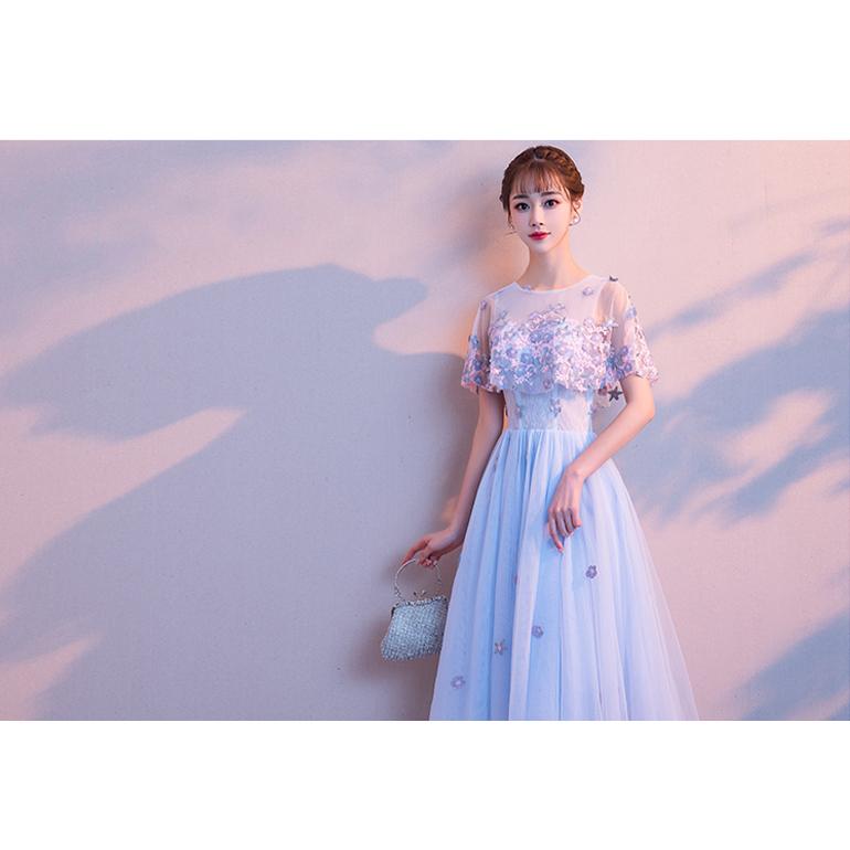 イブニングドレス パーティードレス ドレススカート ロングスカート 花