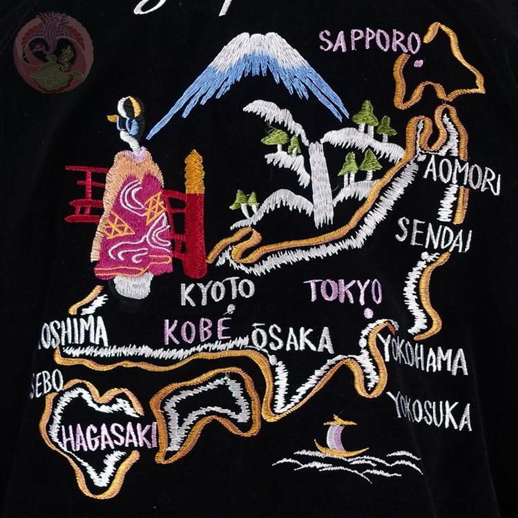 花旅楽団 はなたびがくだんスクリプト 舞妓と日本地図鷹龍虎刺繍 別珍
