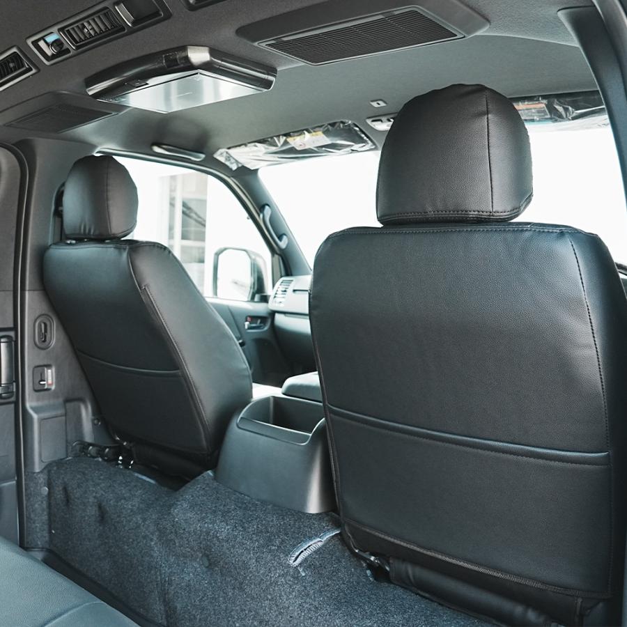 ブラックレザーシートカバー 運転席・助手席・セカンドシートのフル