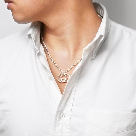 GUCCI（グッチ） ネックレス メンズ Gロゴモチーフ シルバーブリット