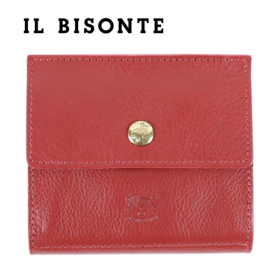 IL BISONTE（イルビゾンテ） 財布 二つ折り ダブルボタン レザー 本革
