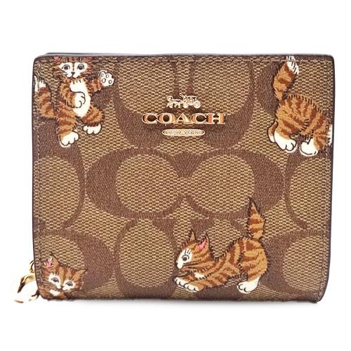 COACH（コーチ） 財布 新品 新作 二つ折り財布 シグネチャー キャット